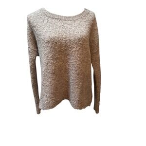 Aerie Textured Knit Sweater Taupe Womens Size S  Acrylic Wool Blend